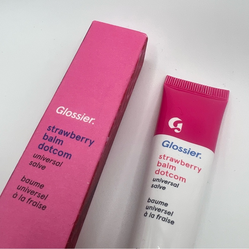 Glossier Strawberry Balm dotcom pink